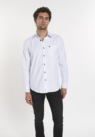 Coupe regular Chemise 'Roman' DENIM CULTURE en blanc