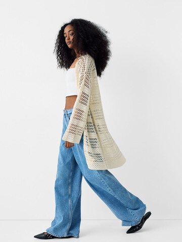 Bershka Knit cardigan in Beige