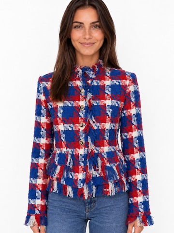 FulgorPrijelazna jakna 'Blusa Thalia com Franja Colorida' - plava boja: prednji dio