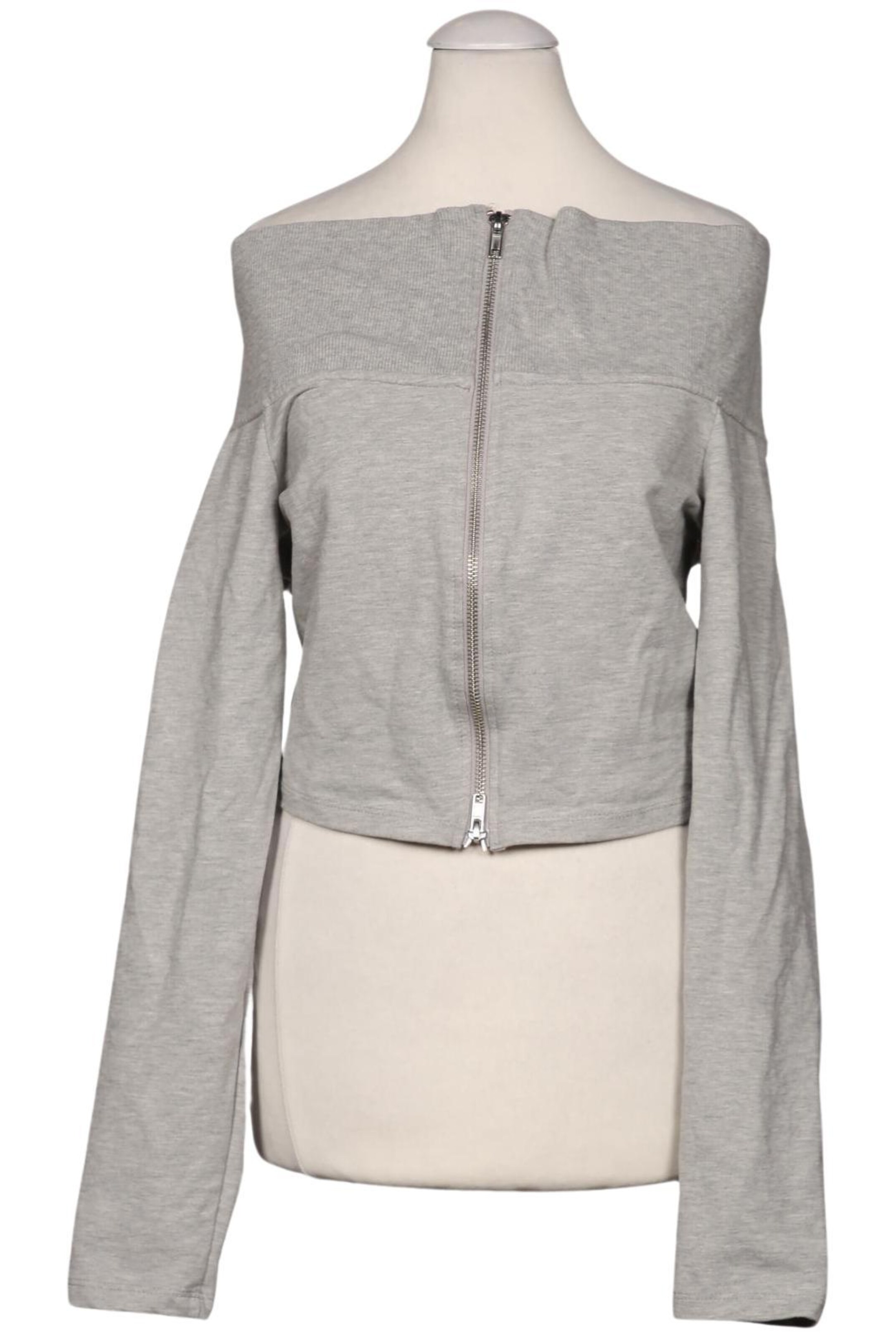 Bershka Sweatshirt & Zip-Up Hoodie in M in Grey: front