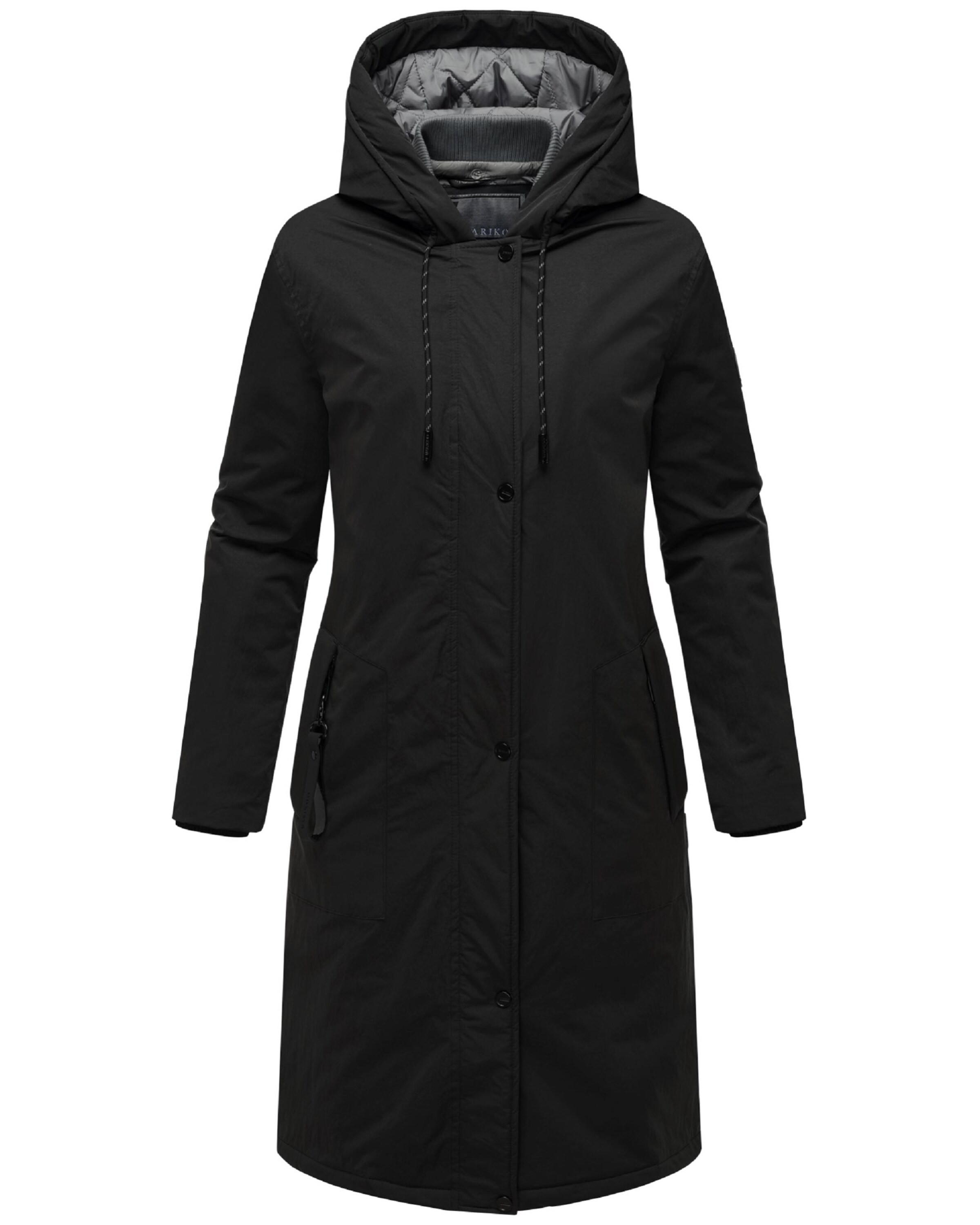 MARIKOO Ανοιξιάτικο και φθινοπωρινό παλτό σε μαύρο: μπροστά