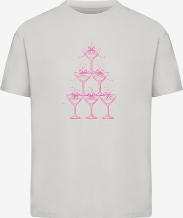 Miss Tee - Camiseta 'Cozy Drinks' en gris: frente