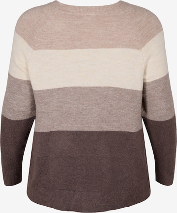 Zizzi Sweater 'MOLIVIA' in Brown