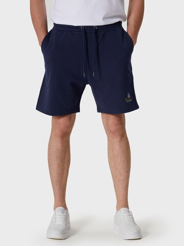 Oldskull Shorts 'Samurai' in Blau: Vorderseite