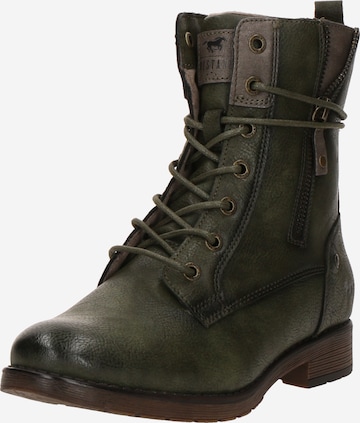 MUSTANG Schnürstiefelette in Grün: Vorderseite