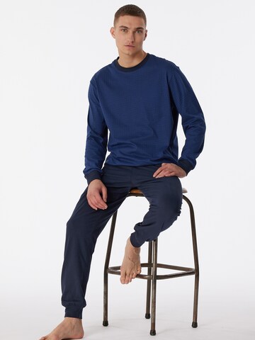 SCHIESSER Pyjama lang ' Comfort Essentials ' in Blauw