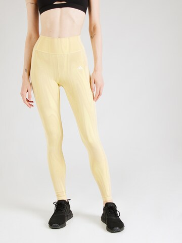 ADIDAS PERFORMANCE - Skinny Pantalón deportivo 'OPTIME' en amarillo: frente