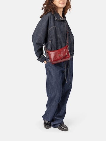Clio Crossbody bag 'CHARLY MINI SHINY REPTILE' in Red