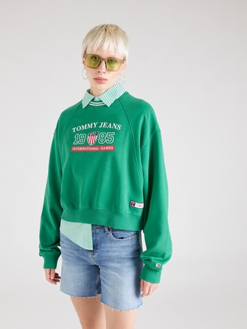 Tommy Jeans Sweatshirt i grön: framsida