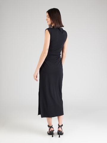 Abercrombie & Fitch Společenské šaty 'NOV3 PARTY MOCK NECK KNIT MIDI DRESS 1CC' – černá