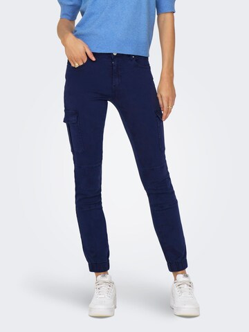 Coupe slim Pantalon cargo 'Missouri' ONLY en bleu : devant