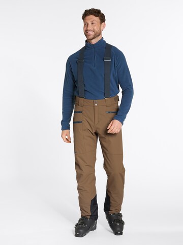 ZIENER Regular Workout Pants 'Tronador' in Brown: front