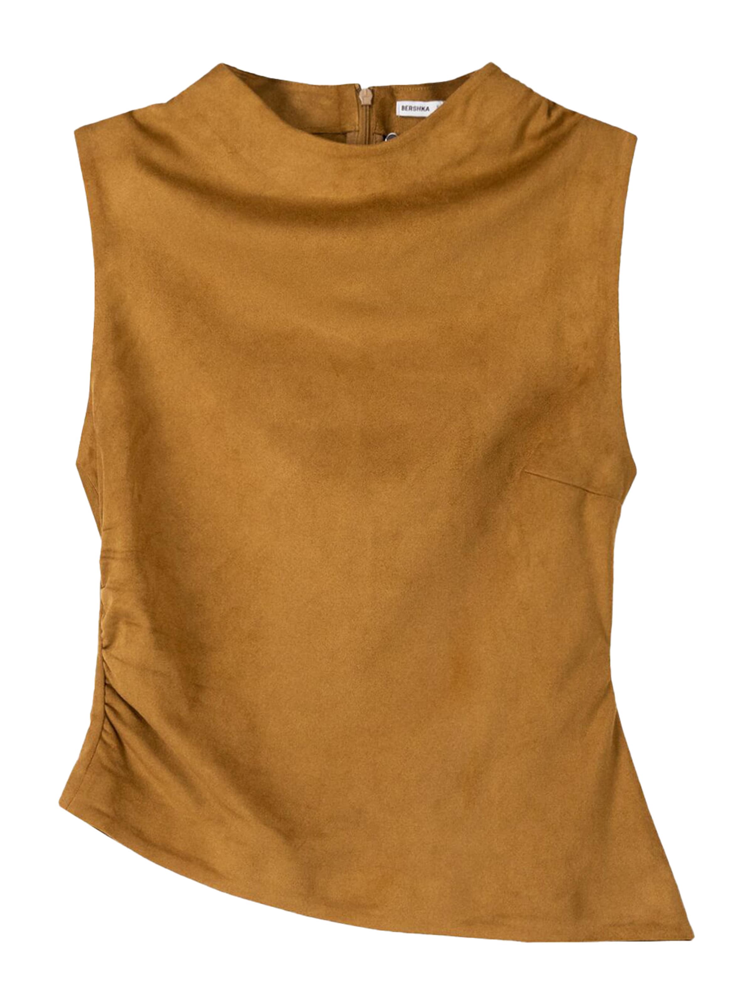 Bershka Top - Hnedá: predná strana