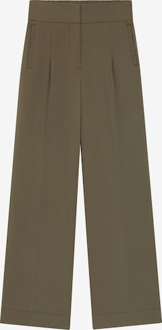 BOSS Wide leg Pleated Pants 'Tarima' in Green: front