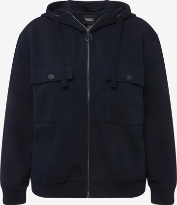 Ulla Popken Zip-Up Hoodie in Blue: front