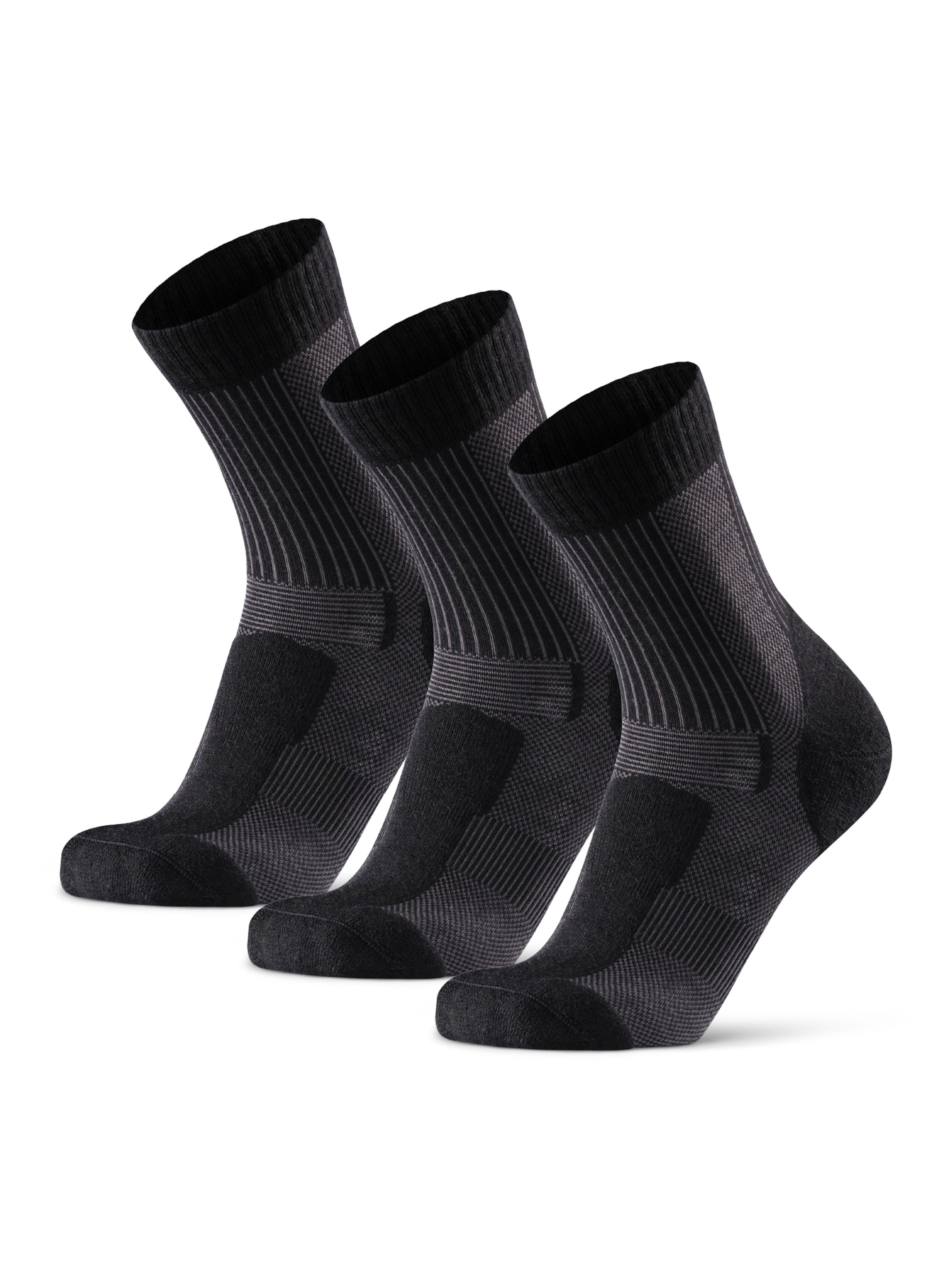 DANISH ENDURANCE Sports socks 'Merino Hiking Light' in Black: front
