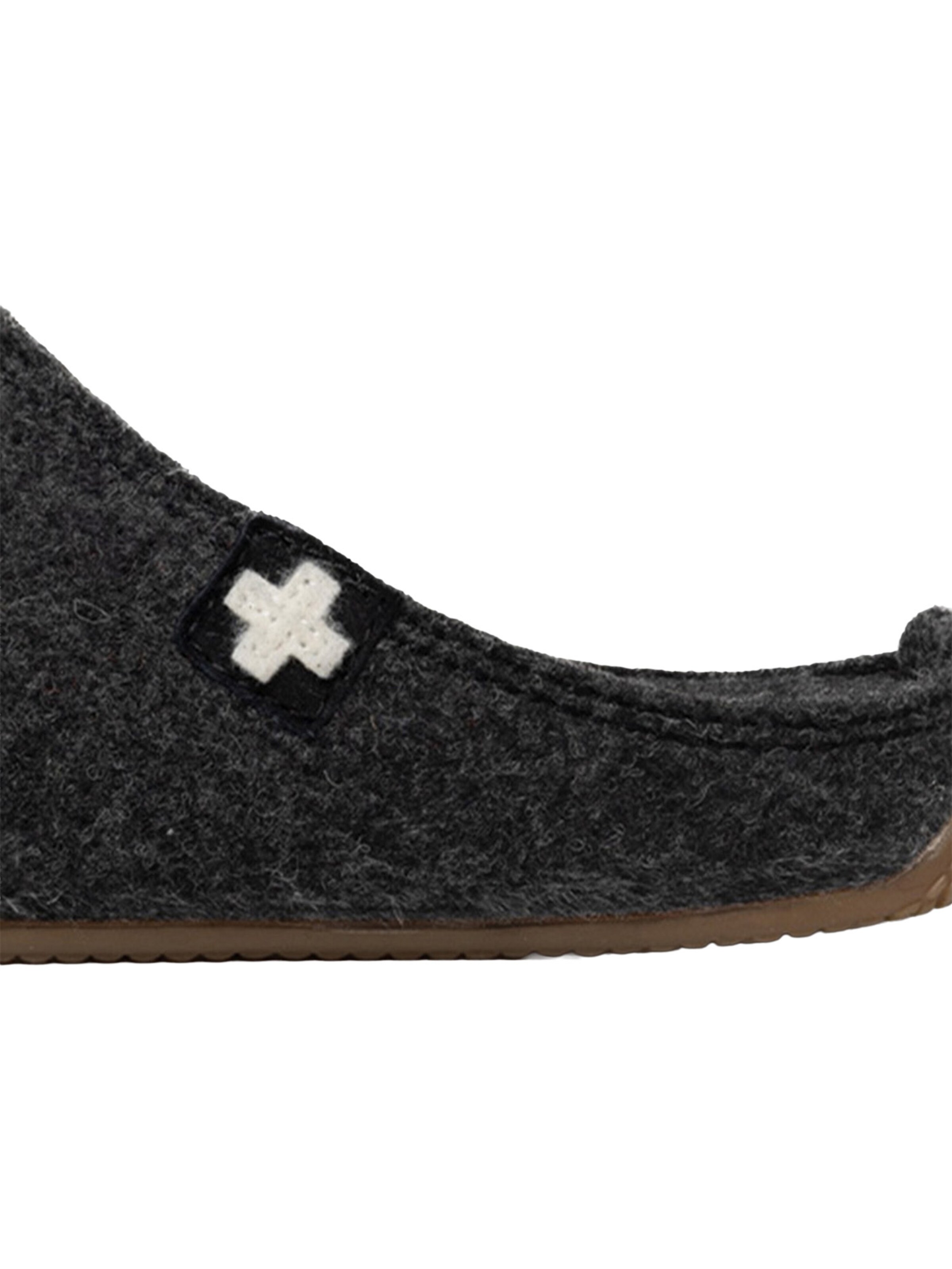 Living Kitzbühel Slippers 'Filz - Schweizer Kreuz' in Grey