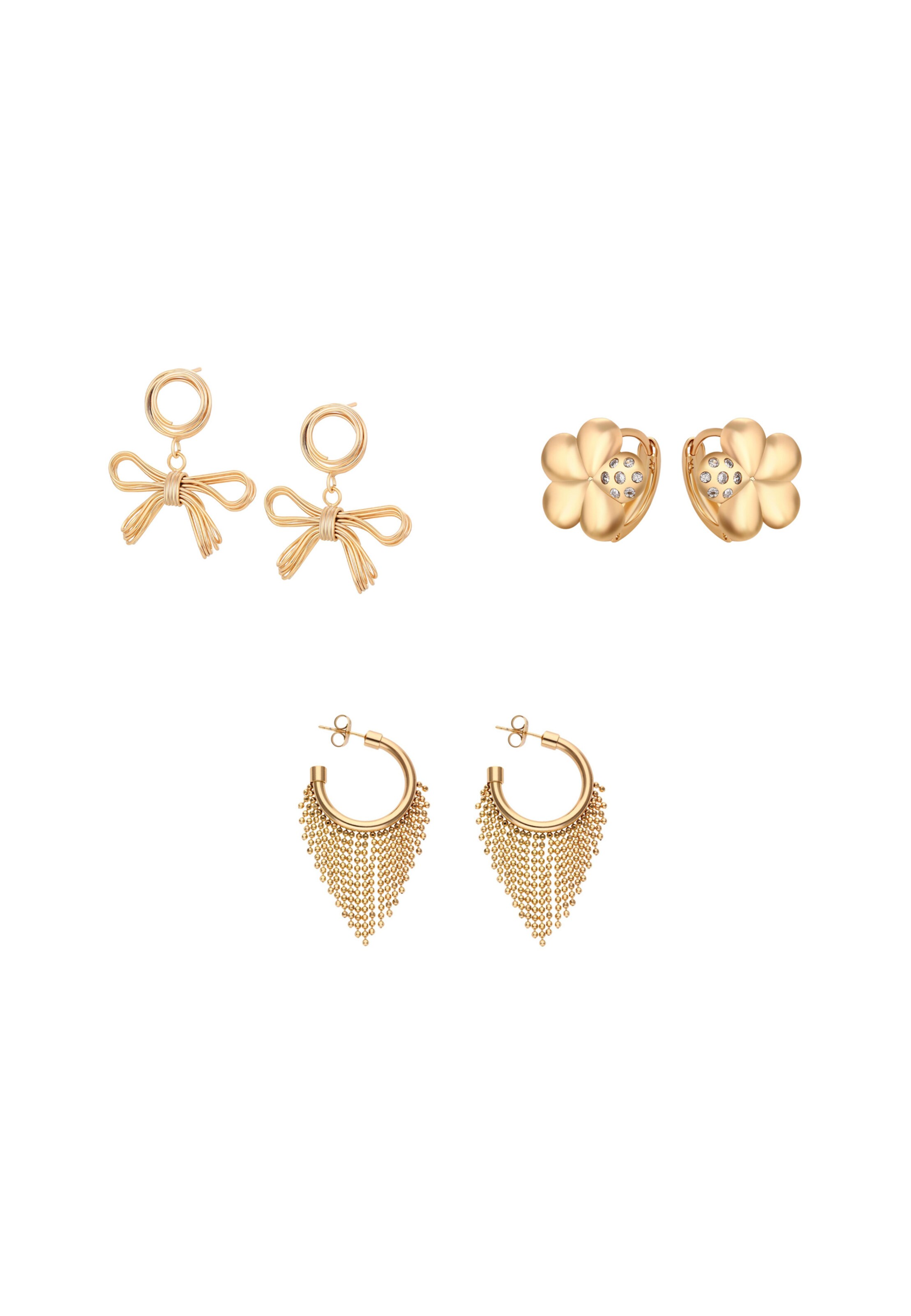 faina Earrings in Gold: front
