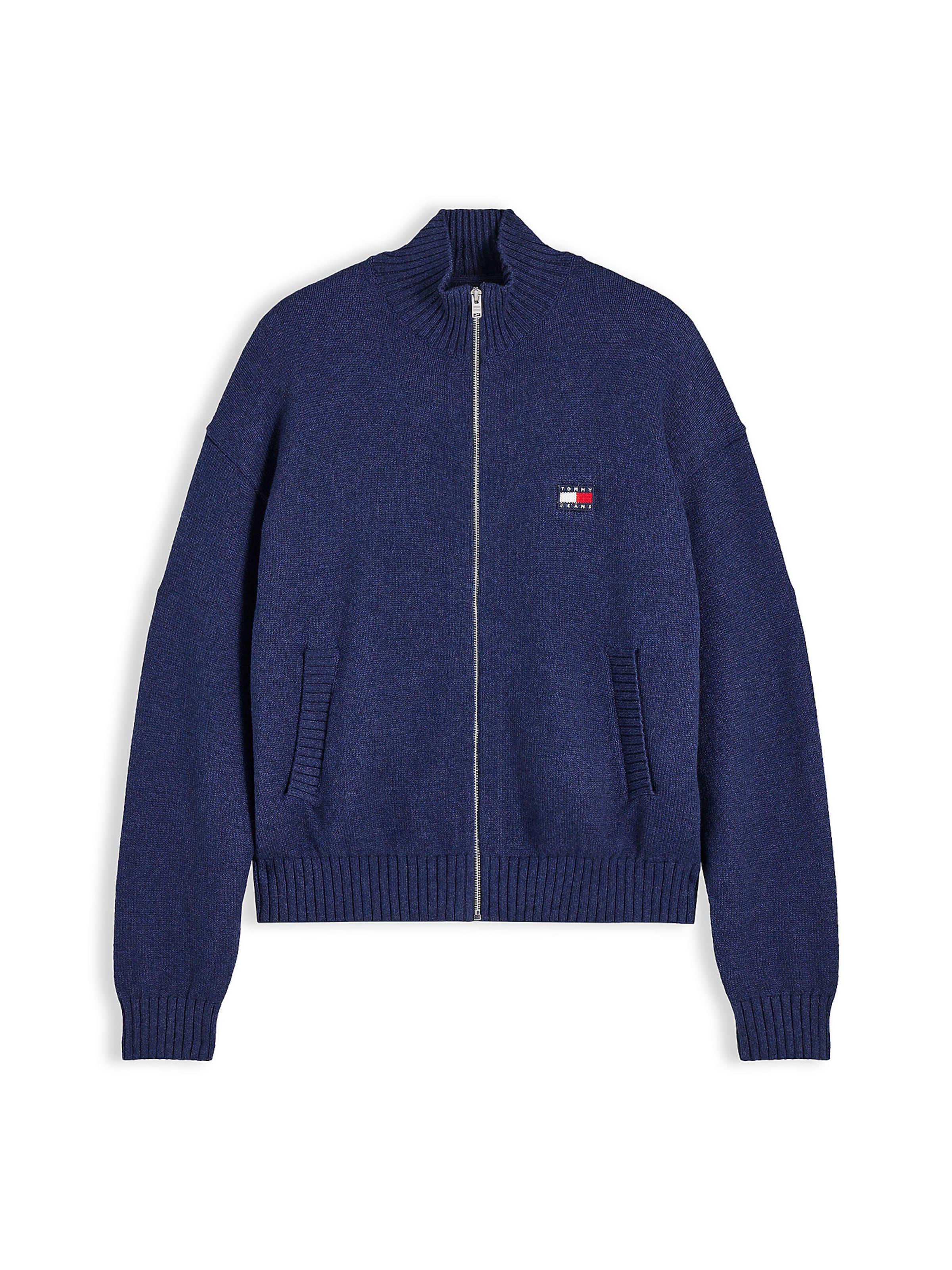 Tommy Jeans Knit cardigan 'Heritage' in Blue: front
