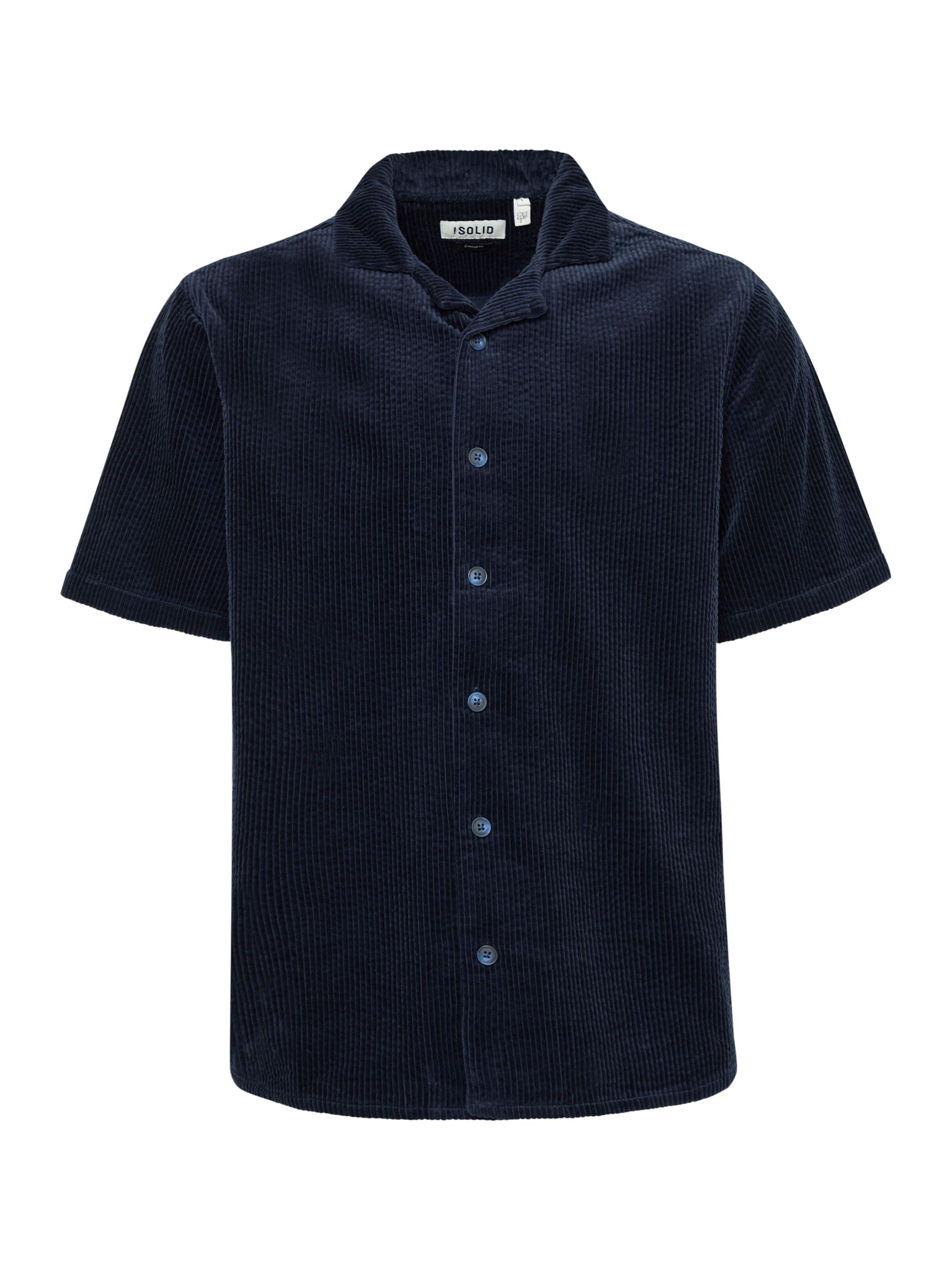 !Solid Regular Fit Kurzarmhemd ' SDOBAN ' in Blau: Vorderseite