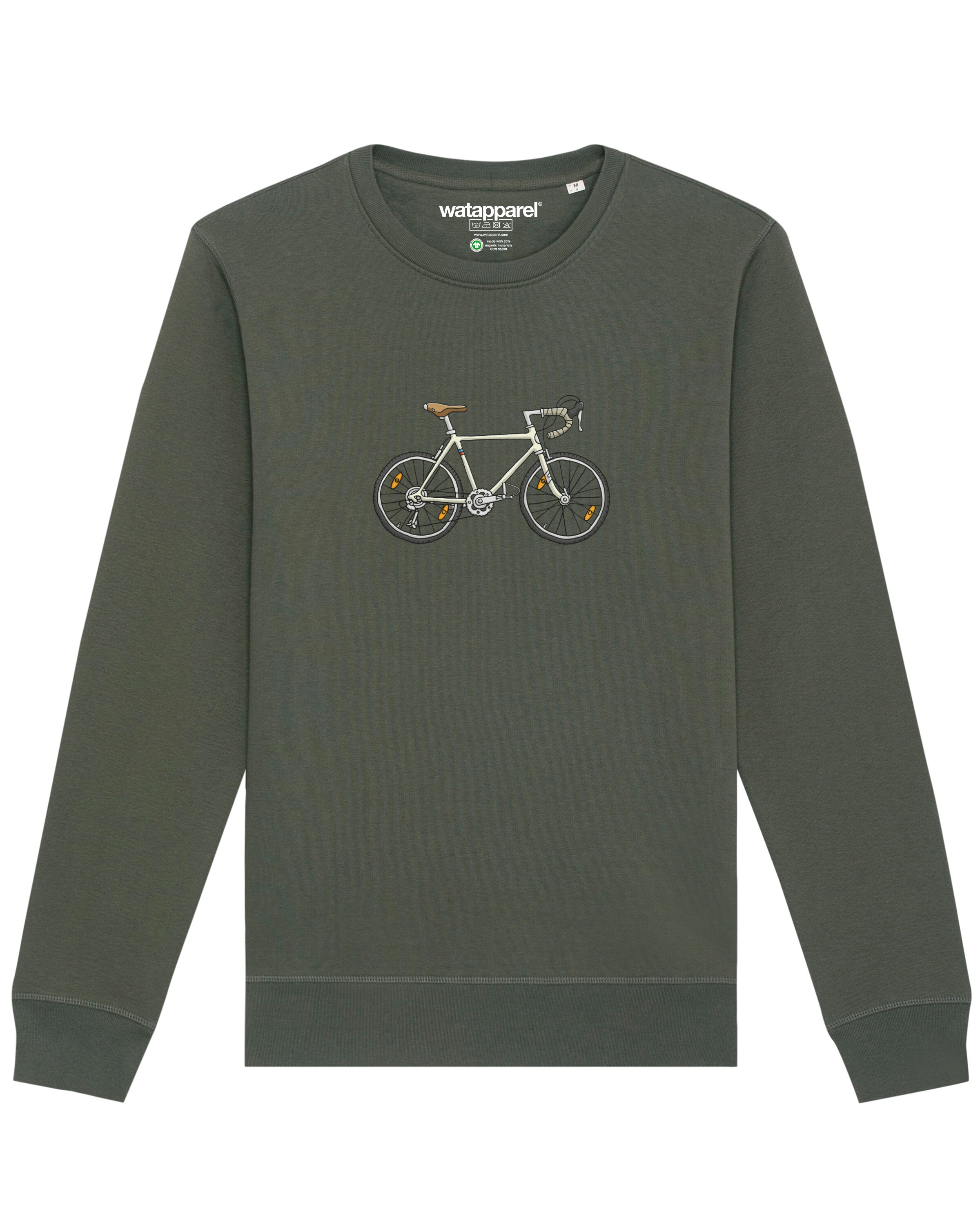Watapparel Sweatshirt ' Doodle Bike ' in Groen: voorkant