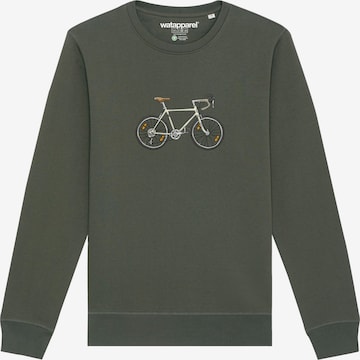Felpa ' Doodle Bike ' di Watapparel in verde: frontale