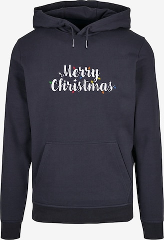 Merchcode Sweatshirt 'Merry Christmas Lights' in Blau: predná strana