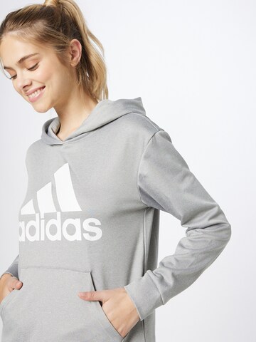 ADIDAS SPORTSWEAR Спортен суитшърт с качулка 'Aeroready Big Logo' в сиво