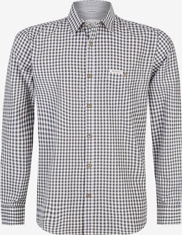 STOCKERPOINT Comfort fit Traditional Button Up Shirt in Grey: front