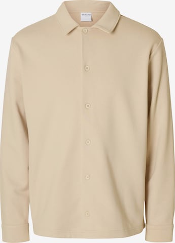 Veste de survêtement 'SLHJACKIE' SELECTED en beige : devant
