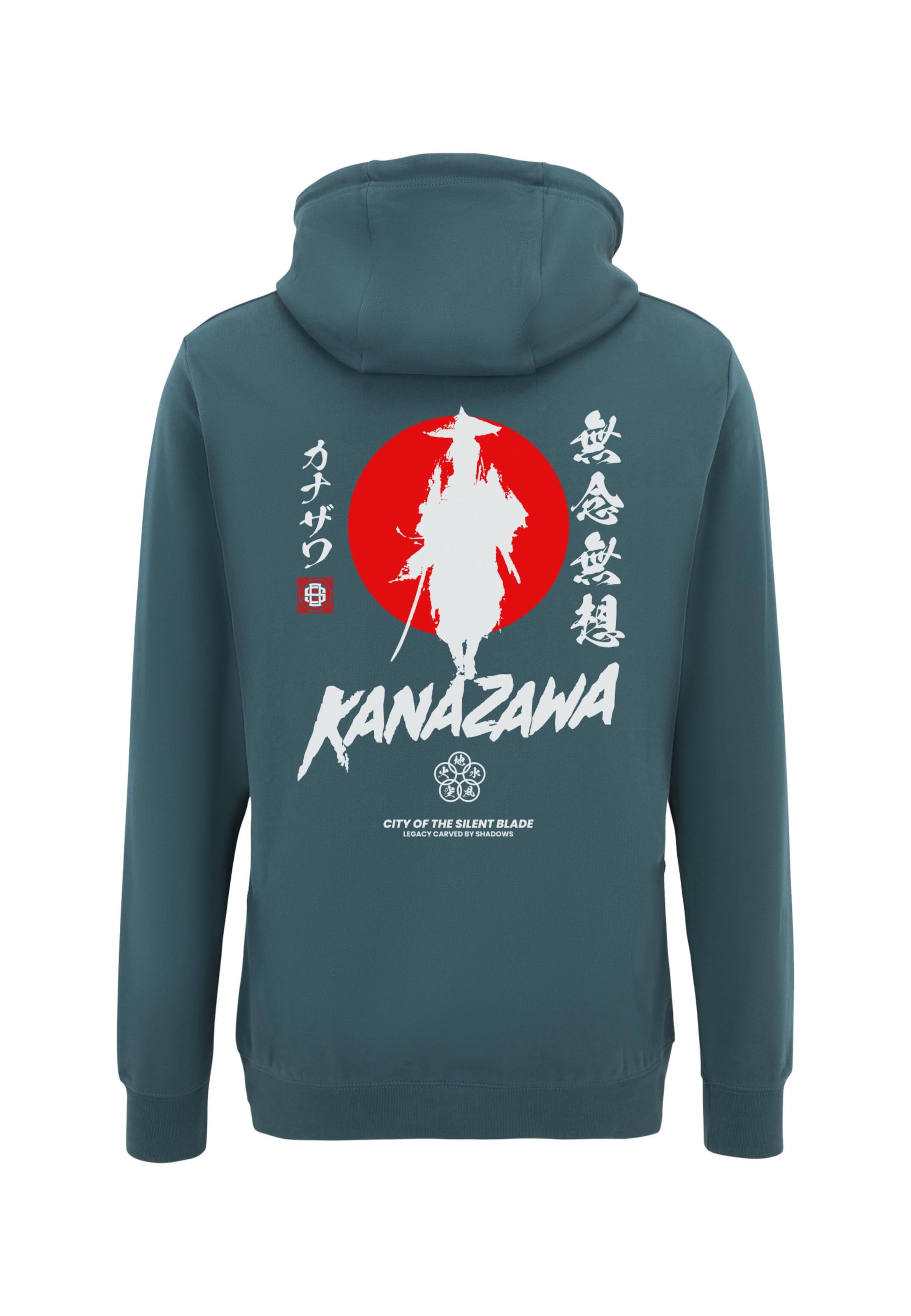 Oldskull Hoodie 'Asian Silent Blade Kanazawa Graphic' in Blau: Vorderseite