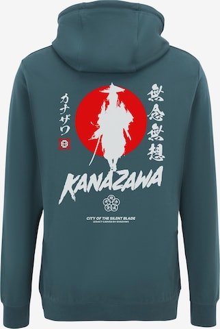 Oldskull Hoodie 'Asian Silent Blade Kanazawa Graphic' in Blau: Vorderseite