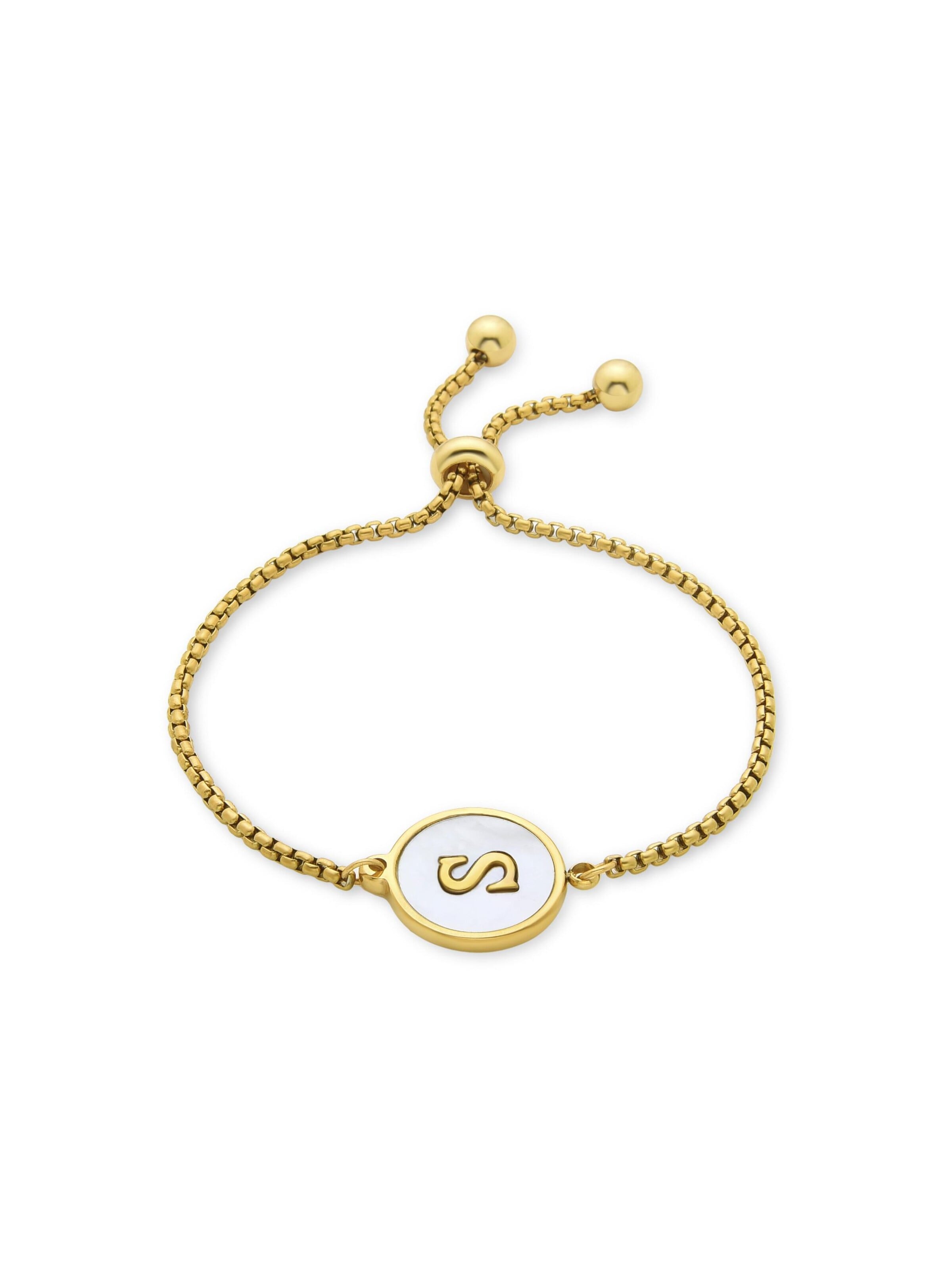Luxenter Náramek 'Alphabet' ve velikosti 15 - 20 cm - zlatá, Produkt
