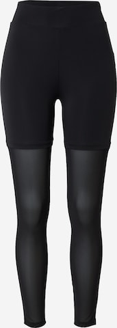 Urban Classics Skinny Leggings in Black: front