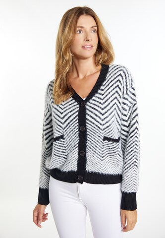 usha WHITE LABEL Knit cardigan 'Pryam' in Black: front