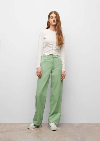 MANGO TEEN Wide Leg Jeans i grøn