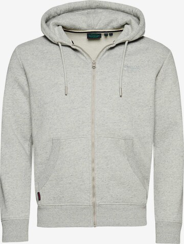 Giacca di felpa 'Essential' di Superdry in grigio: frontale