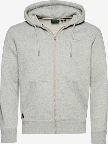 Giacca di felpa 'Essential' di Superdry in grigio: frontale