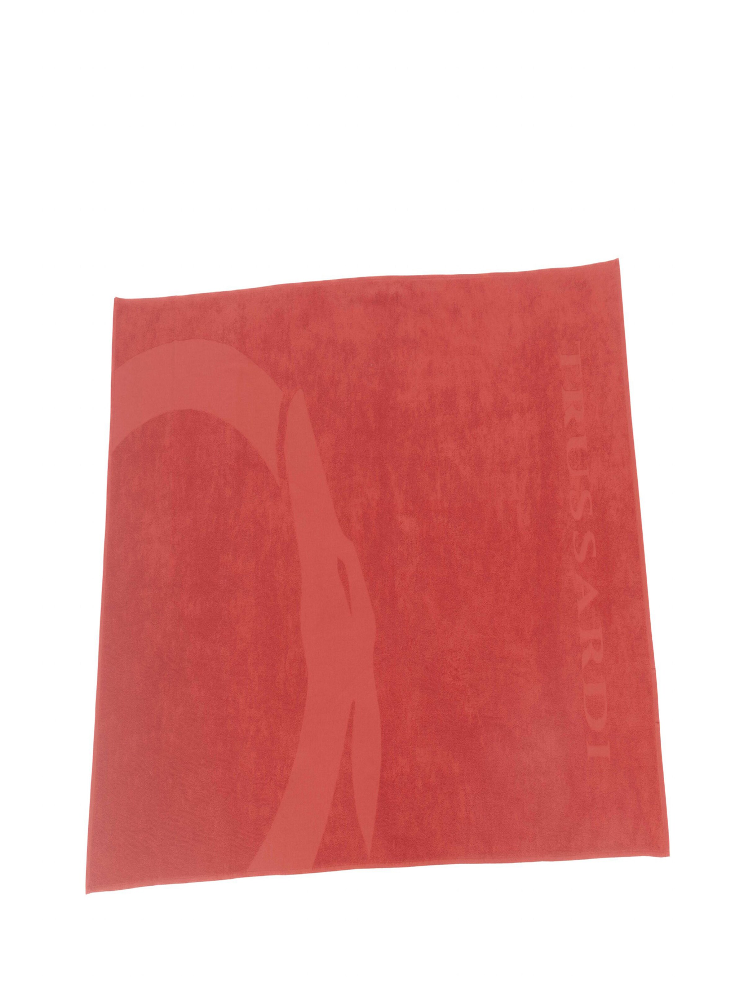 Telo da mare 'Asciugamano' di Trussardi in rosso: frontale