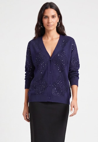 Cardigan usha BLACK LABEL en bleu : devant