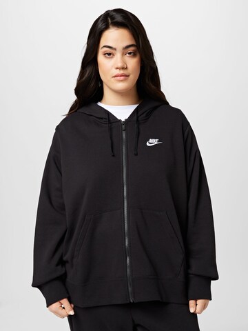 Nike Sportswear Sports sweat jacket in Black: front