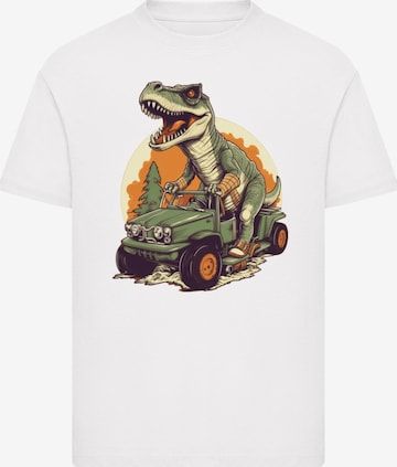 F4NT4STIC Shirt 'Monster Truck Cooler Dinosaurier' in White: front