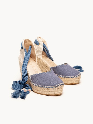 Sandales 'Alpargata Cuña 10 cm' Alhamas en bleu