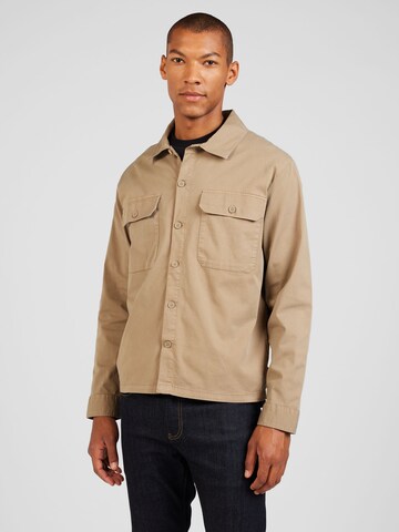 QS Regular Fit Hemd in Braun: Vorderseite