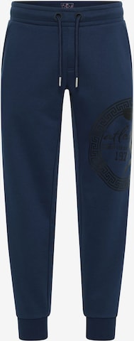 Carlo Colucci Tapered Pants in Blue: front