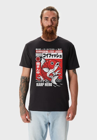 Oldskull Shirt 'Asian Koi Karp Lover Graphic' in Black: front