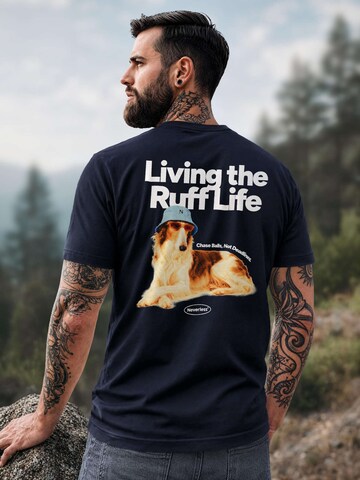 Neverless Shirt 'Ruff Life Borzoi' in Blue
