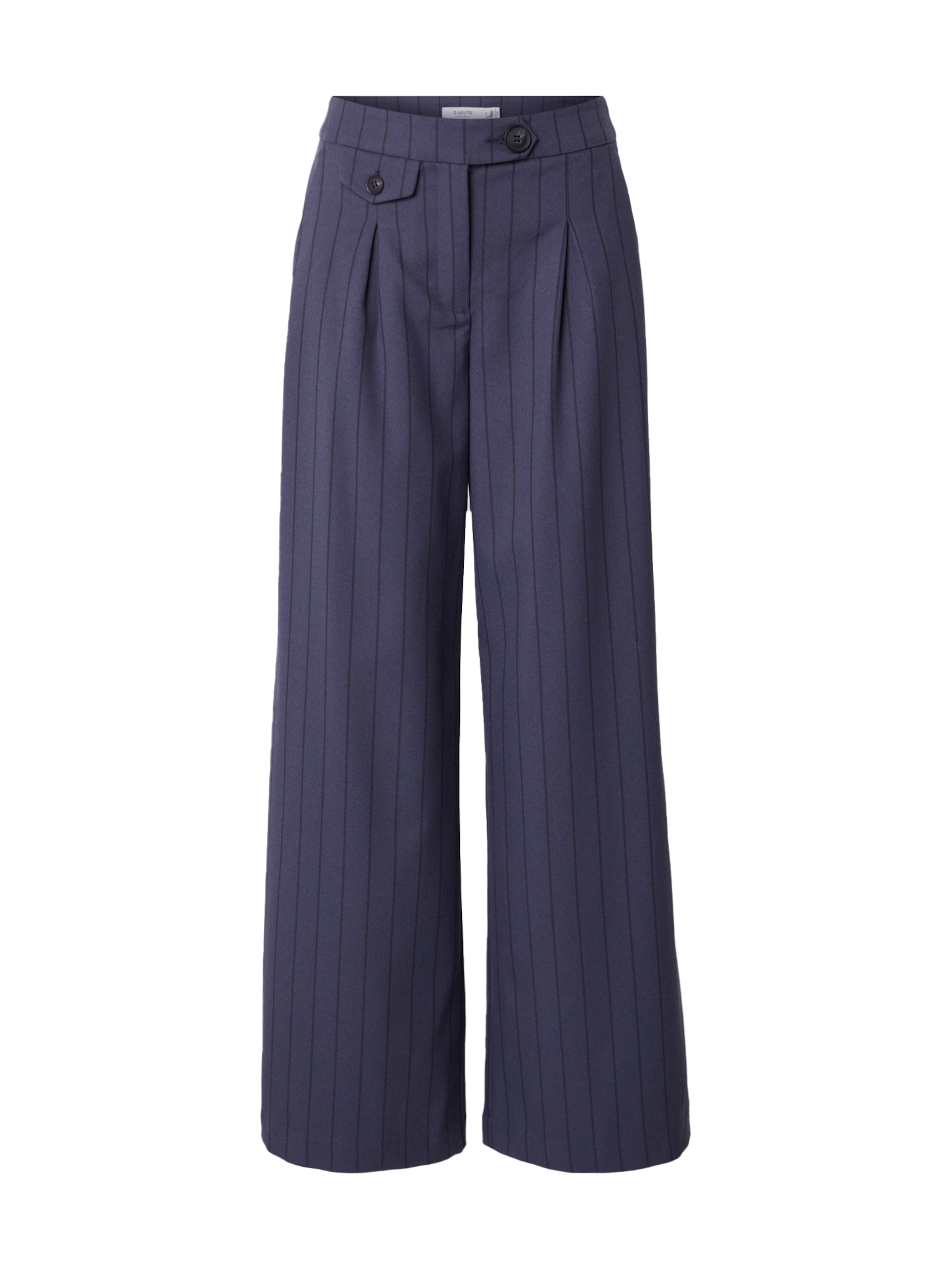 b.young - Flared Calças com pregas 'BY EFFANIA' em azul: frente