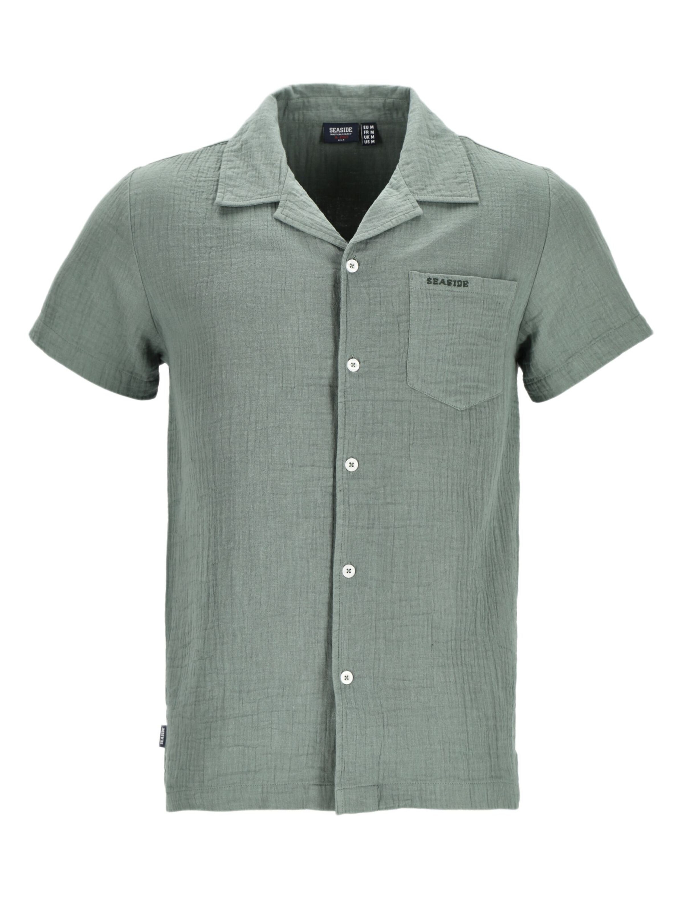 Seaside Regular fit Overhemd in Groen: voorkant