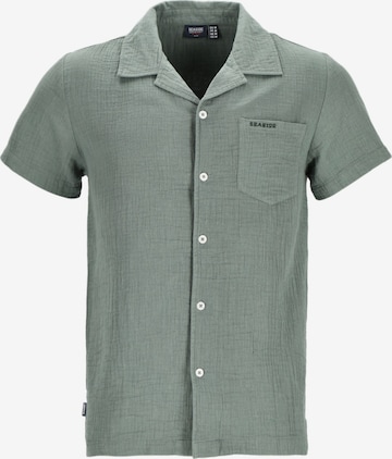 Seaside Button Up Shirt in Green: front